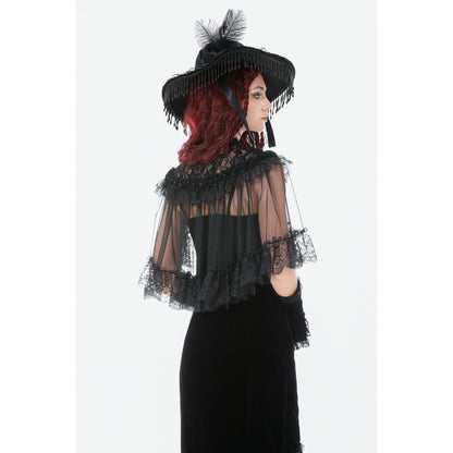 Dark in Love Morwenna Gothic Lace Ruffle Capelet