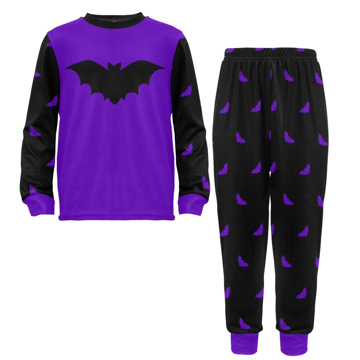 Purple Bats on Repeat Kids Goth PJs