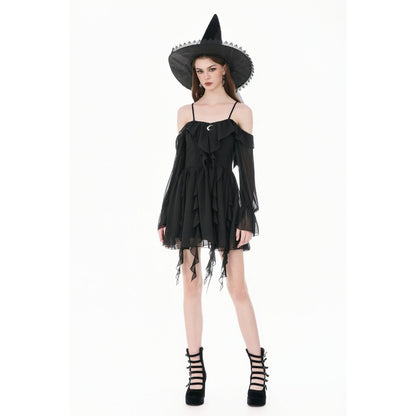 Dark in Love Nocturnal Crescent Chiffon Dress