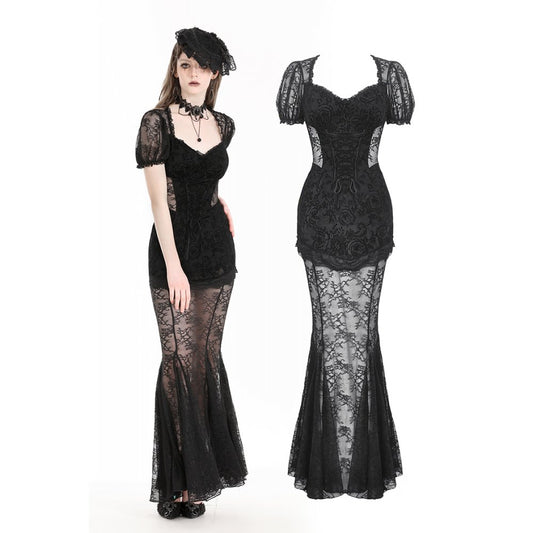 Dark in Love Verena Gothic Fishtail Dress - Kate's Clothing