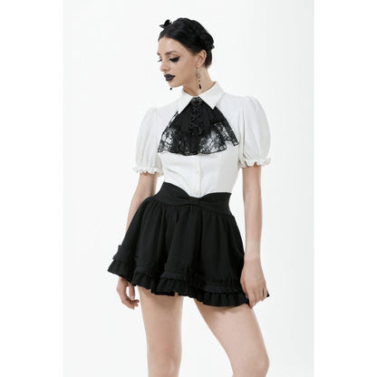 Dark in Love Lolita-Inspired Ruffled Mini Skirt in Black