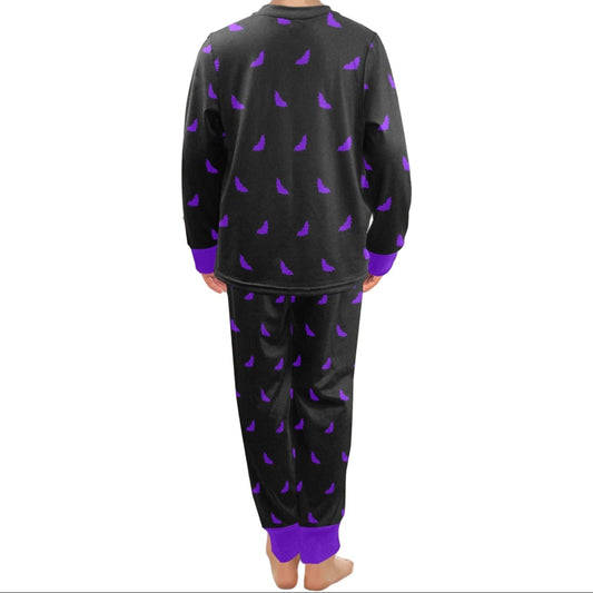 Purple Bats on Repeat Kids Goth PJs