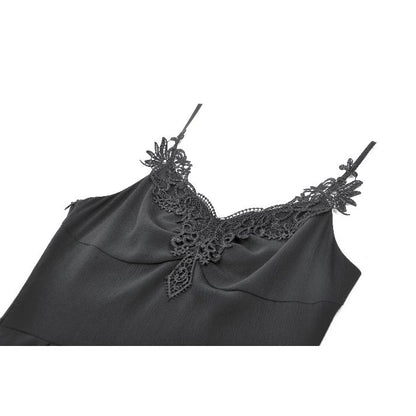 Dark in Love Asymmetric Flowy Chiffon Dress