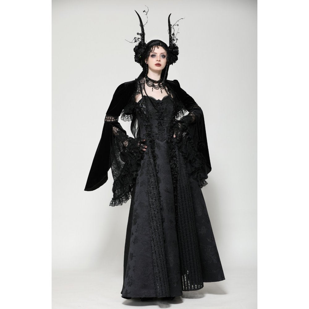 Dark in Love Lavinia Elegant Shrug in Velvet and Lace - Kate's Clothing