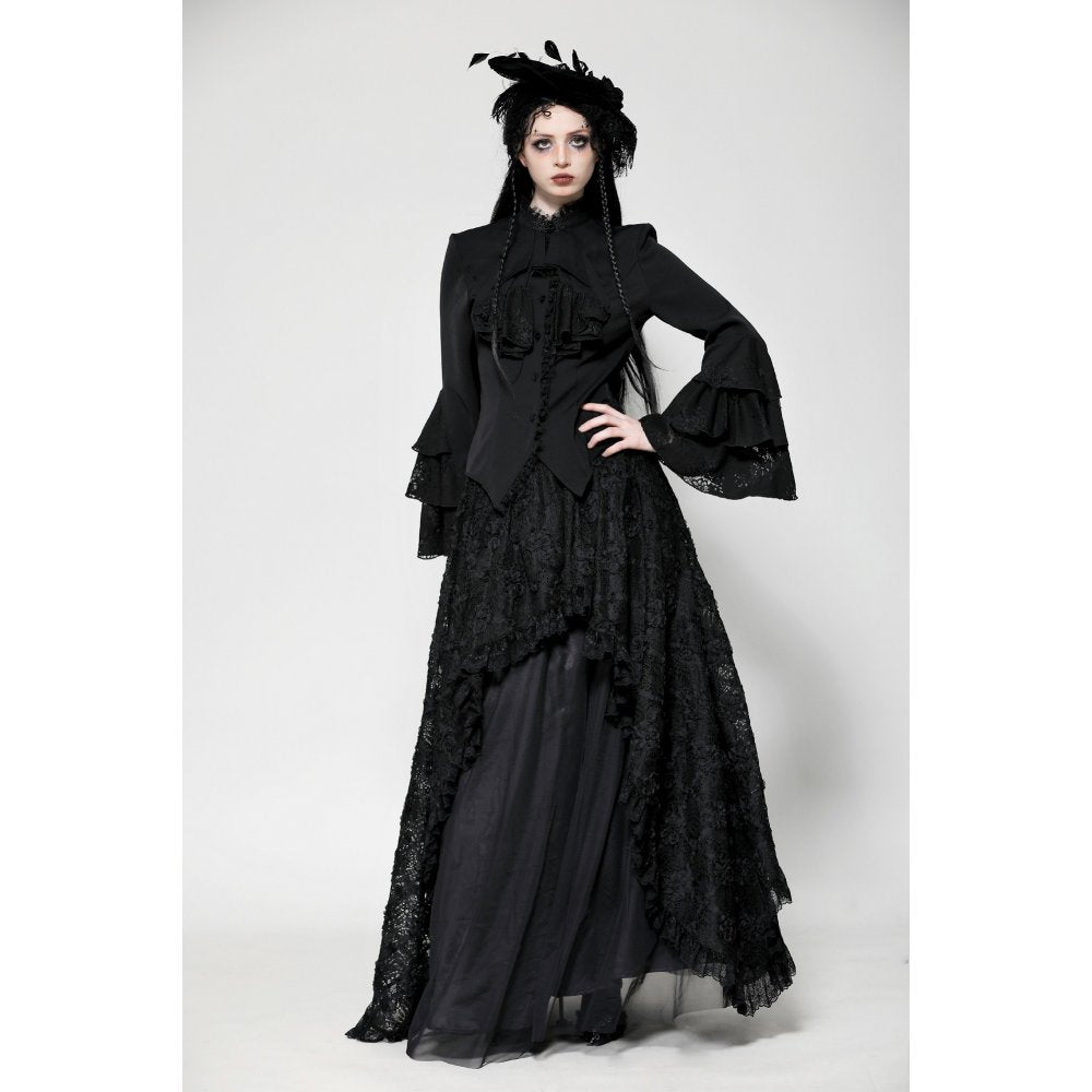 Dark in Love Odesia Gothic Ruffled Ladies Shirt - Kate's Clothing