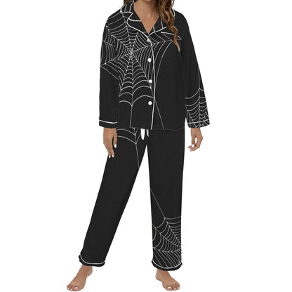 ANTIBrand Misfits Rack - Caught Up In Your Web Satin Pyjama Set - M (UK 12-14)