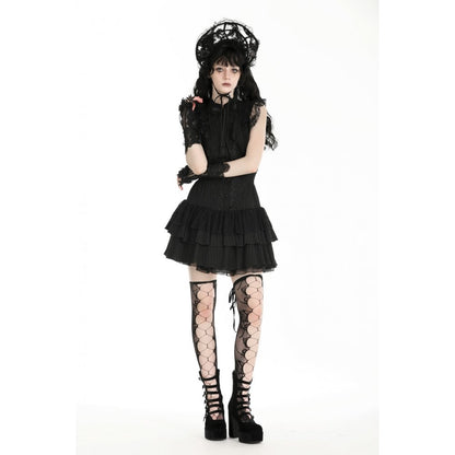Dark in Love Evelina Sleeveless Tiered Goth Dress