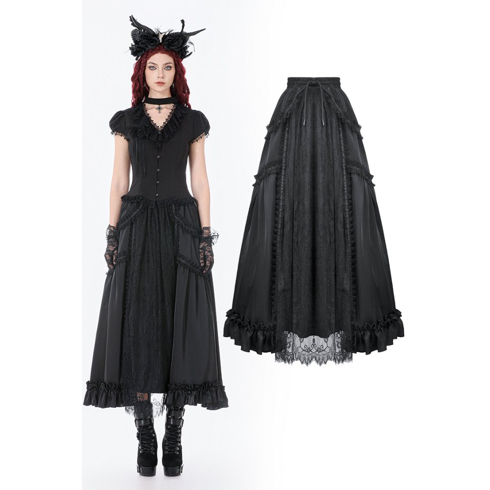 Dark in Love Belladonna Floor-Length Goth Skirt
