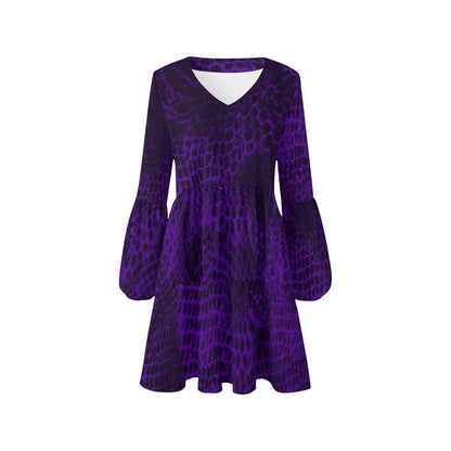 ANTIBrand Misfits Rack – Purple Demon Skin Tiered Dress – XXL (UK 20)