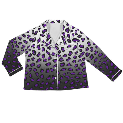 ANTIBrand satin pajamas with purple leopard ombré print