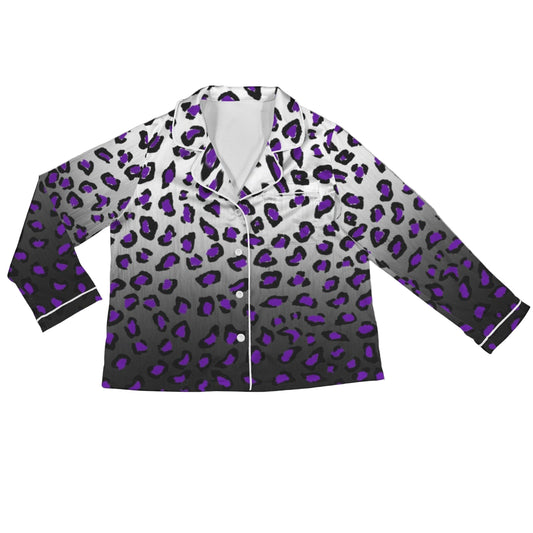 ANTIBrand satin pajamas with purple leopard ombré print