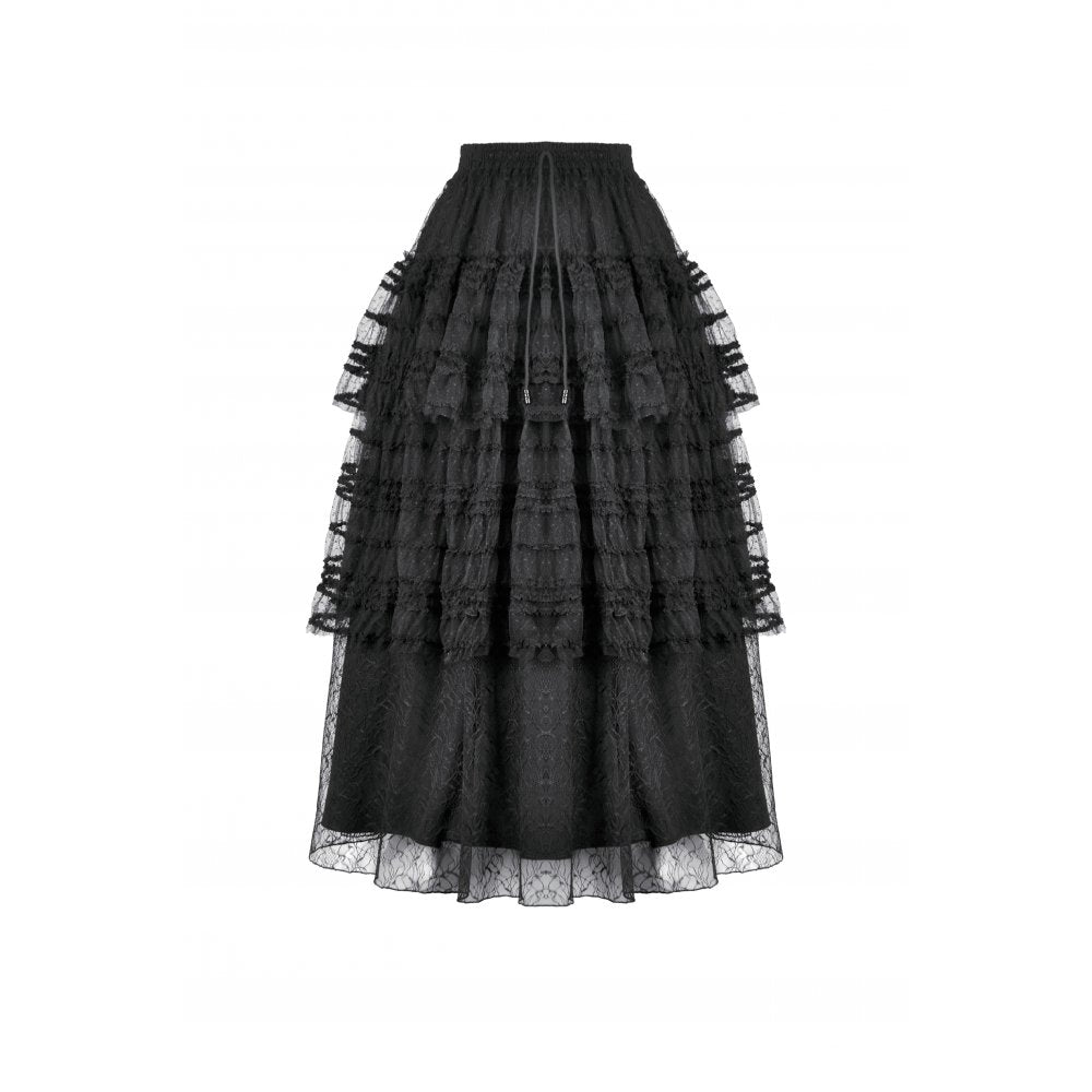 Dark in Love Morticia Gothic Velvet & Lace Bustier Dress in Black