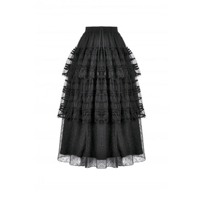 Dark in Love Morticia Gothic Velvet & Lace Bustier Dress in Black