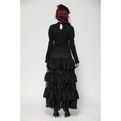 Dark in Love Avalon Gothic Embroidered Puff Sleeve Top - Kate's Clothing