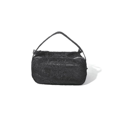 Dark In Love Victoria Black Lace Bow Mini Handbag