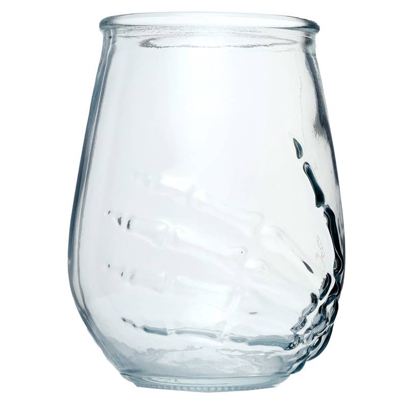 Gothic Gifts Skeleton Hand Set of 2 Glass Tumblers