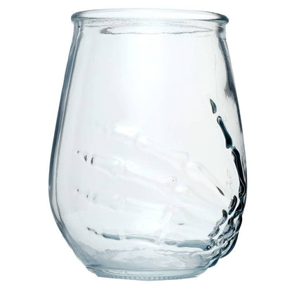 Gothic Gifts Skeleton Hand Set of 2 Glass Tumblers