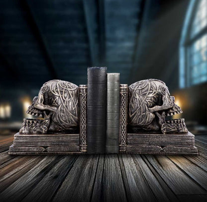 Nemesis Now Celtic Tale Skull Bookends (Resin Pair)