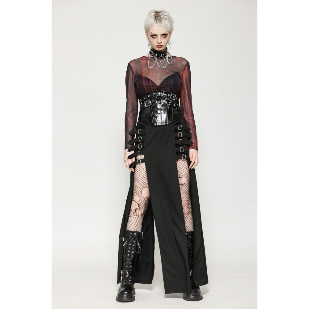 Dark in Lia Punk Love Patent Leather Waist Corset with Metal Accents - Kate's Clothing