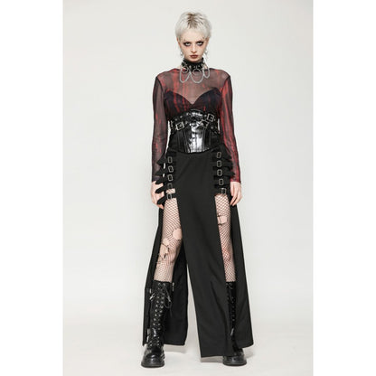 Dark in Lia Punk Love Patent Leather Waist Corset with Metal Accents - Kate's Clothing