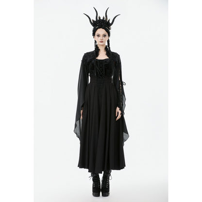 Dark romantic gothic outfit featuring cape shrug