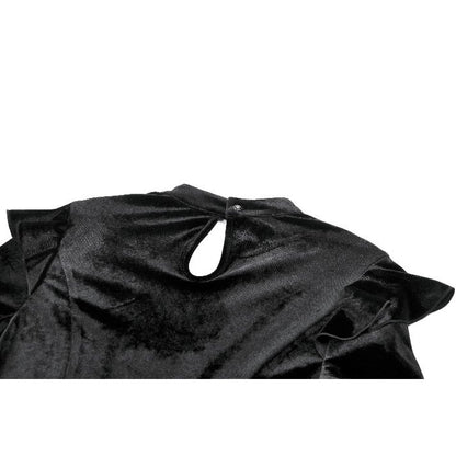 Dark in Love Gothic Velvet Lace High-Neck Top