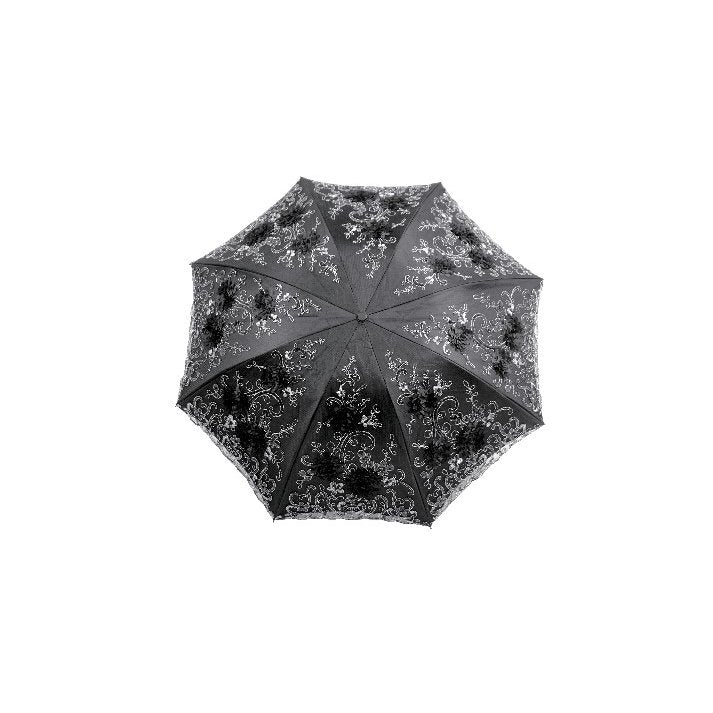 Dark in Love Belladonna Embroidered Folding Parasol