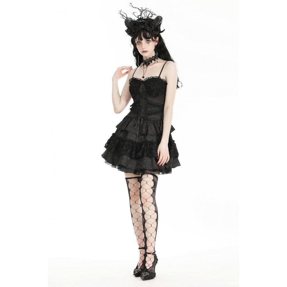 Dark in Love Tullia Frilly Mini Dress - Kate's Clothing