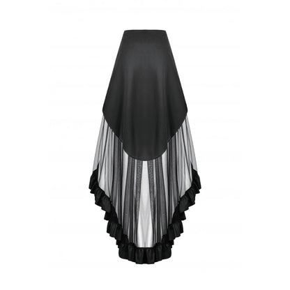 Dark in Love Belladonna Mesh Buckled Goth Skirt in Black