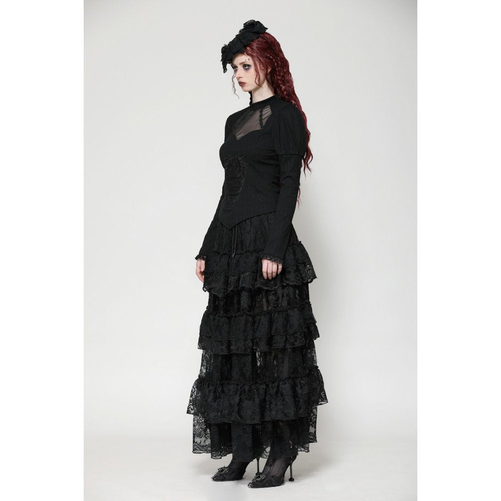 Dark in Love Cressida Gothic Princess Layered Cake Skirt - Kate's Clothing