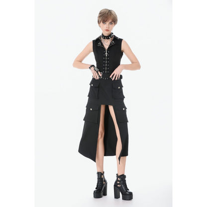 Dark in Love Punk Studded Lace Up Corset Vest