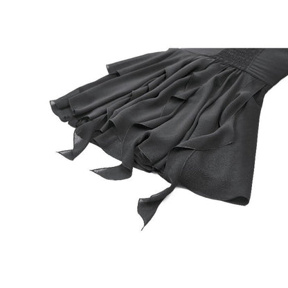 Dark in Love Asymmetric Flowy Chiffon Dress