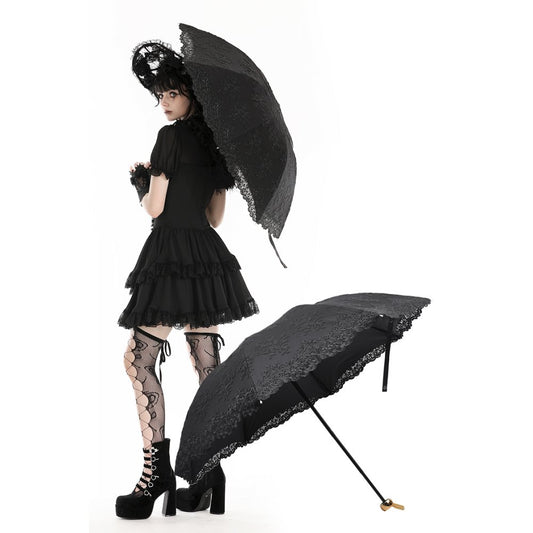 Dark in Love Axelle Lacey Telescopic Umbrella - Kate's Clothing