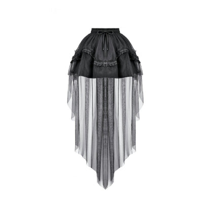 Dark in Love Gothic Tailed Sheer Mesh Petticoat Skirt