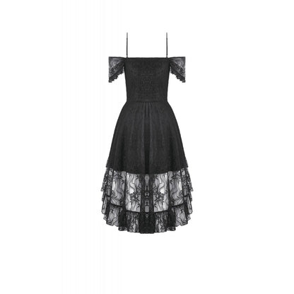 Dark in Love Romantic Gothic Lace Layered High-Low Dress