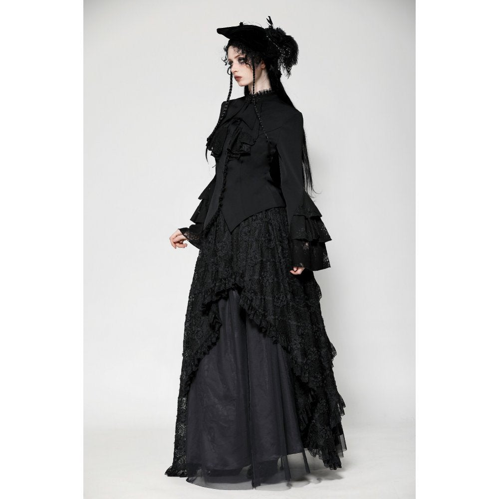 Dark in Love Odesia Gothic Ruffled Ladies Shirt - Kate's Clothing