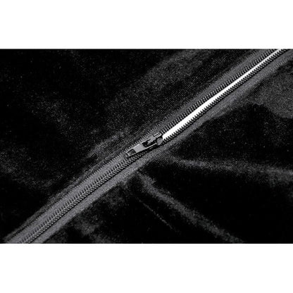 Dark in Love Gothic Black & Red Velvet Lace Corset