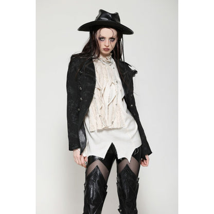 Dark in Love Arwen Black Brocade Jacket - Kate's Clothing