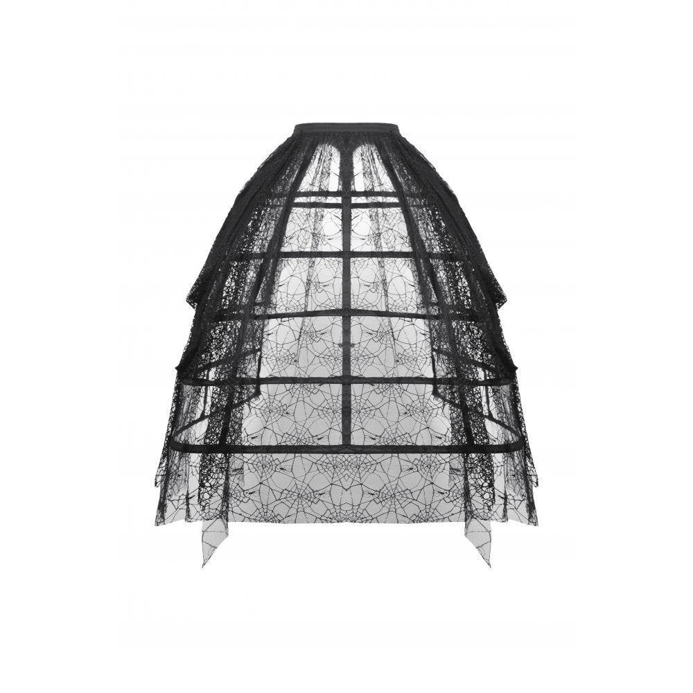 Dark in Love Azeneth Tattered Spiderweb Birdcage Petticoat Skirt