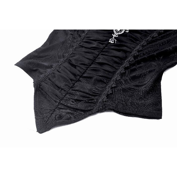 Dark in Love Elizabeth Gothic Queen Top with Pendant and Ruffled Collar