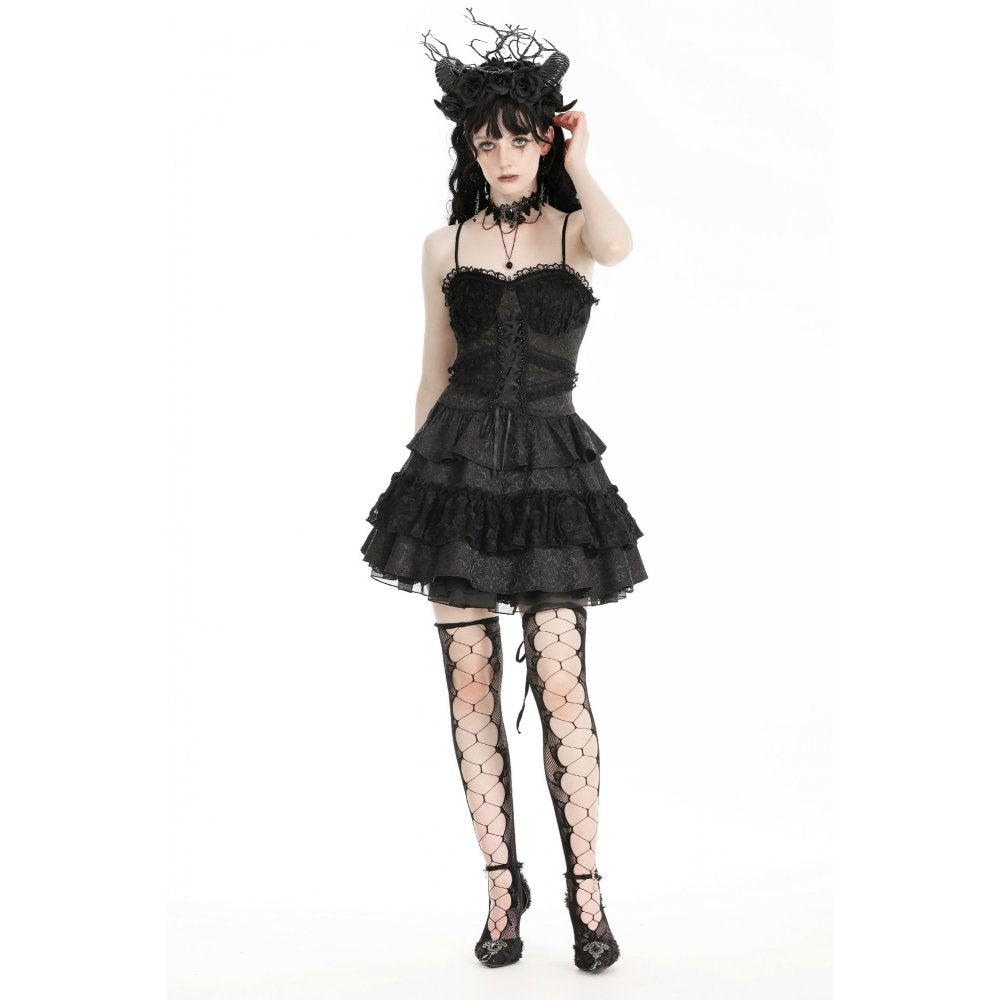 Dark in Love Tullia Frilly Mini Dress - Kate's Clothing