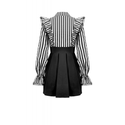 Dark in Love Striped Ruffle Gothic Lolita Dress