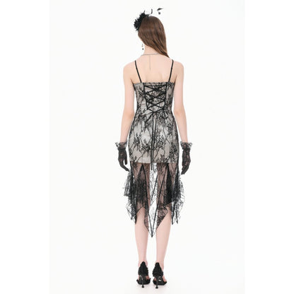 Dark in Love Shredded Harness Asymmetric Dress