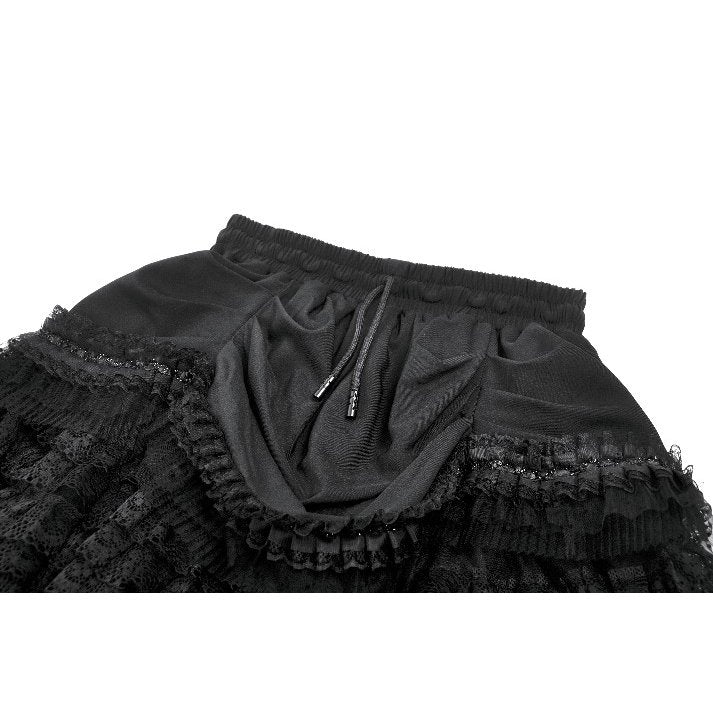 Dark In Love Beatrix Goth Satin Ruffled Overskirt
