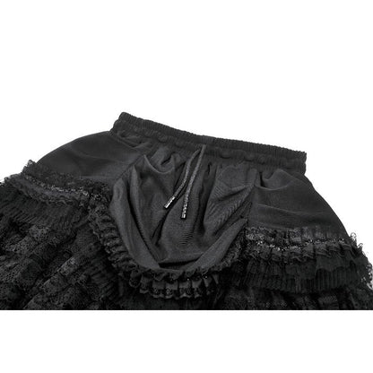 Dark In Love Beatrix Goth Satin Ruffled Overskirt