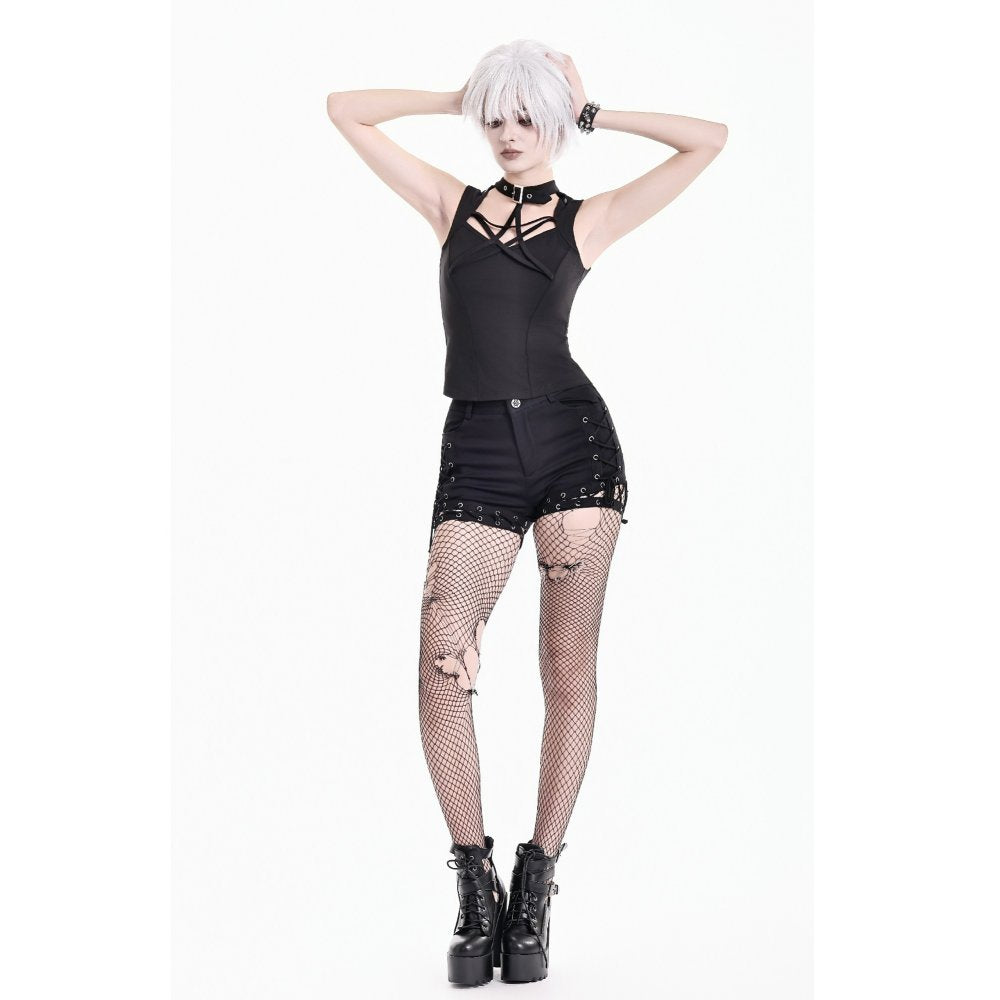 Dark in Love Side-Laced Eyelet Hotpants Shorts