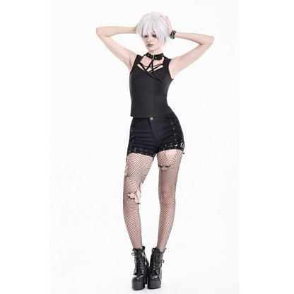Dark in Love Side-Laced Eyelet Hotpants Shorts