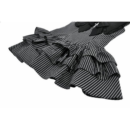 Dark in Love Vintage Striped Ruffle Tier Dress