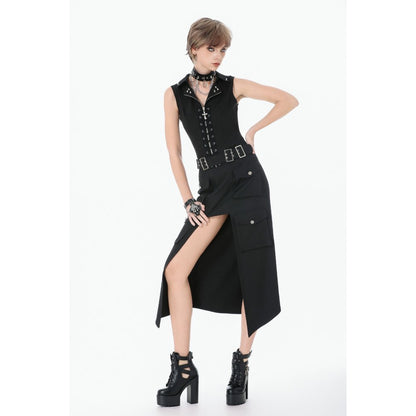 Dark in Love Punk Studded Lace Up Corset Vest