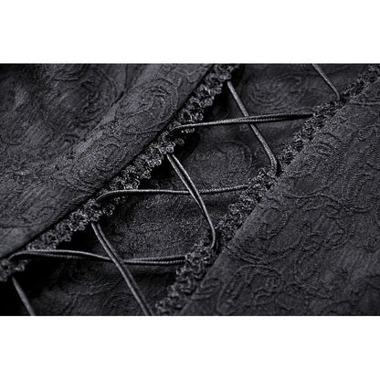Dark in Love Felicity Gothic Lacey Zip Up Tailcoat Shirt - Kate's Clothing